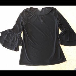 Black bell sleeve blouse. Size L